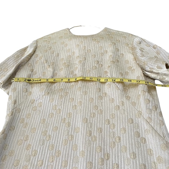 Ann Murray Vintage Dress Jacket Women 12 Golden Ivory Rhinestones Formal - Picture 12 of 13